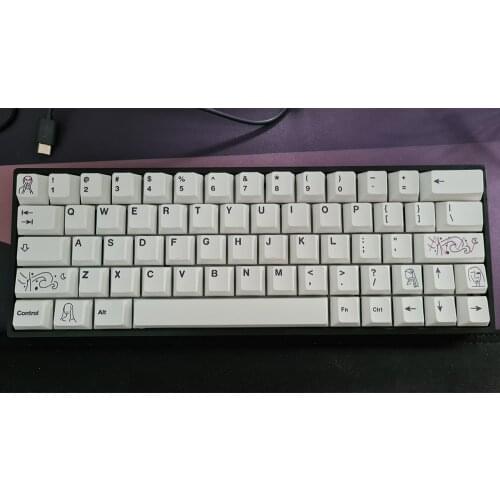 Sample Stick Figure Pure White Keycaps For Cherry Mx Gateron Kailh Box TTC Switch Mechanical Keyboard Cherry Profile PBT Key Cap
