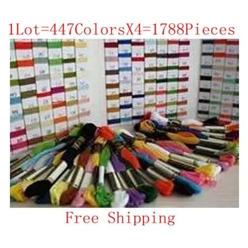 Wholesale 8 Meters Long, 6 Strands Cross Stitch Embroidery Thread Similar DMC Thread Total 1788 Pieces Free Shipping