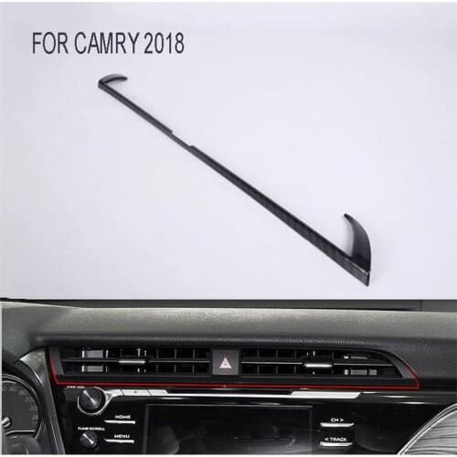 Fit For Camry 2018 8th XV70 ABS Carbon Fiber Air Conditioning Intermediate Air Outlet Cover Trim Car Styling Accessories