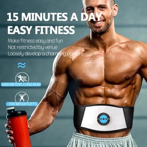 Vibration Sweat Belt Abdominal Muscle Toner EMS Electronic Stimulator Fitness Massager Waist Trimmer Support Slimming Body Home