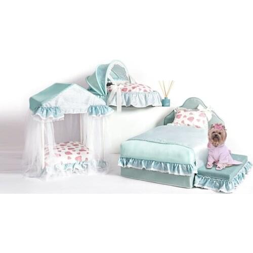 Lovely Pet Dog Cushion Cradle Nest Luxury Princess Bed House Breathable Tent Waterproof Bite Resistant Cat Dog Beds Pet Supplies