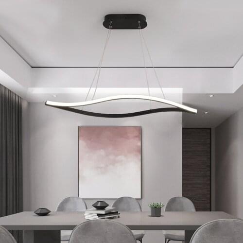 LED Pendant Lamp With Remote Contro Nordic For Dining Room Hanging Lamp Black White Light Fixture AC110V AC220V Pendant Light