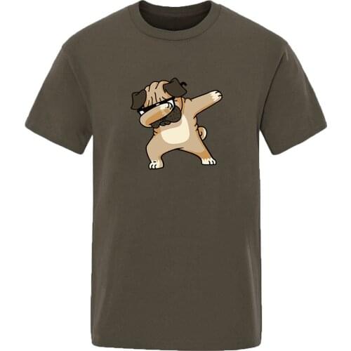Funny Dabbing Pug Cartoon tee shirts Men Hip Hop short Sleeve streetwear t-shirt 2020 summer Brand cool man Punk Hipster clothes