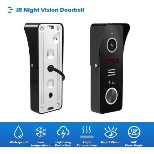 1080P Video Doorphone With RFID Unlock IP65 Waterproof Night Vision Doorbell Support Two Way Talking Connect With HD Monitor