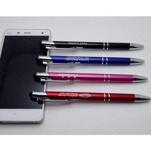 200Pc High Quality Pen metal Ballpoint Pens 2 In 1 Crystal Stylus Pen Touch Pen for company new year gifts Free Shipping