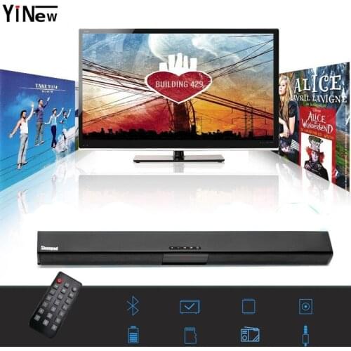 20W Sound Bar Bluetooth Soundbar Column Dual Subwoofers Speaker Home Theater Surround Sound System Hang Wall Built-in 3D Stereo