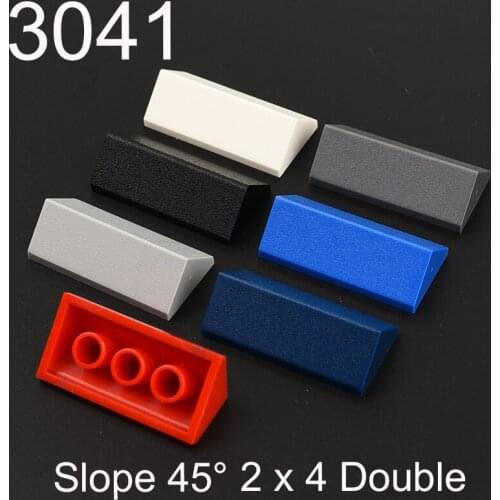 10pcs ​Building block 3041 Slope Brick 45° 2 x 4 Double high-tech accessories parts MOC Construction DIY Education Build Toys