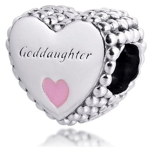 22020 New Winter Fits Europe Bracelet Bangle 925 Sterling Silver God daughter Heart Charms Metal Beads for Jewelry Making