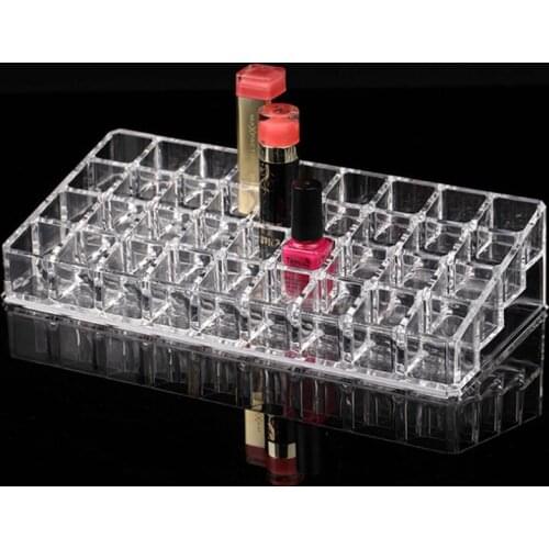 36 Grids Acrylic Lipstick Rack Nail Polish Holder Cosmetic Storage Cases Makeup Organizer Jewelry Storage Box