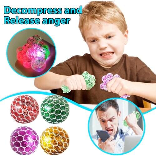4pcs Mesh Ball Stress Grape Toys Anxiety Relief Stress Ball Fidget Toy Kids Gift Novelty squishies Kids Toy Fast shipping