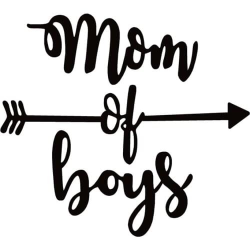 40692# Die-Cut Vinyl Decal Mom of Boys wArrow Car Sticker Waterproof Auto Decors on Car Body Bumper Rear Window