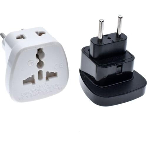 Europe EU Plug Power Adapter Convert US, Swiss, Italy to EU CEE7/16 Standard Plug 4.0MM PLUG TYPE C 1 TO 2 EU TO UK US AU