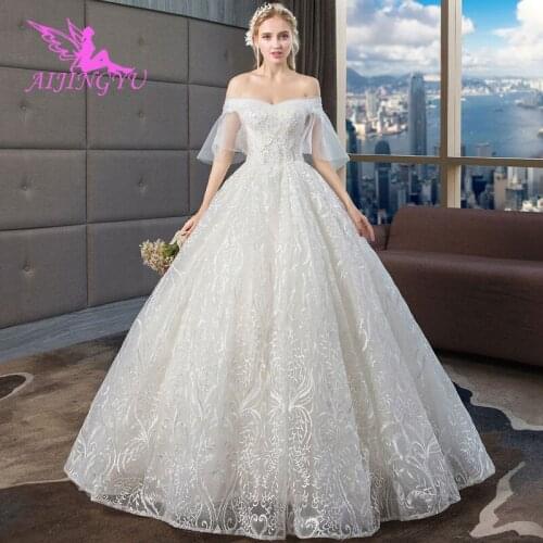AIJINGYU Top Gowns Curvy Lebanon New Sexy 2021 Sheath Gown Wedding Dress