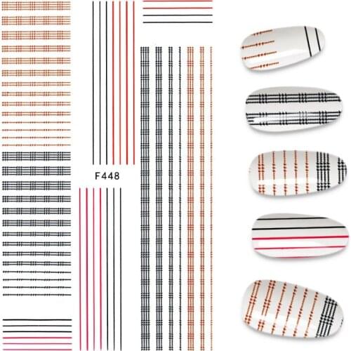 Letters Adhesive 3D Nail Sticker Foil Decals For Nails Sticker Art Geometry Nail Art Decorations Designs Tool