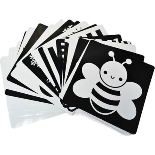 Black And White For Educational Baby Visual Training Card Animal Montessori Education babie Flash Carde