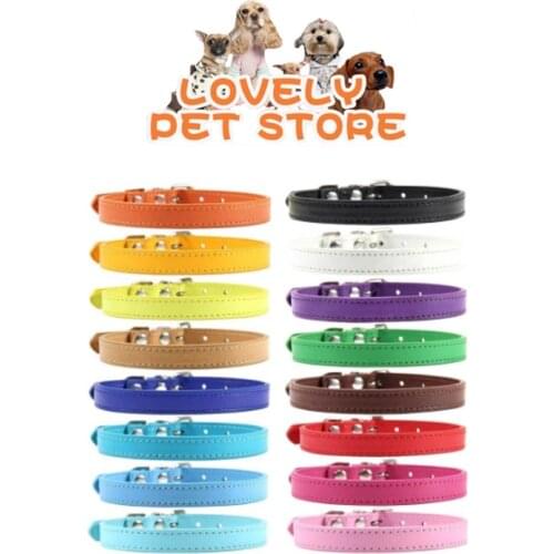 Colorful Soft Pet Cat Dog Collar for Small Pet PU Strap Cat Collars Adjustable Puppy Accessories Cats Products for Pets Supplies
