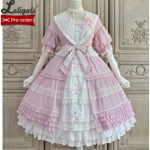 Blooming Sunflowers ~ Sweet Short Sleeve Lolita Dress Classical Party Dress By Alice Girl ~ Pre-order Goth Kawaii Pink Clothes