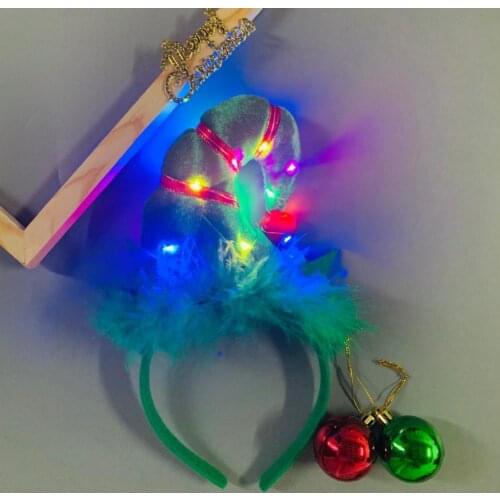 Bright Color Practical Christmas Santa Elf Hat Headband Gifts Head Hoop Eco-friendly for Christmas