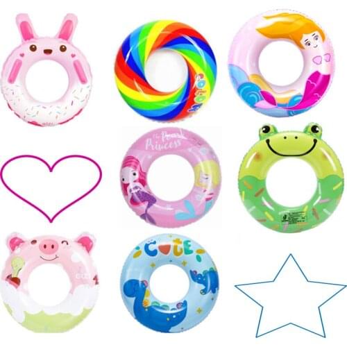 Childrens Swimming Ring Baby Cartoon Inflatable Floating Seat Baby Bathing Pool Toys Adult Thickened Life-saving Floating Ring