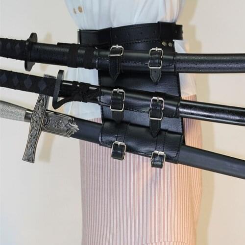 Men Knight Battle Weapon Costume Rapier Ring Belt Strap Holster Medieval Sword Belt Waist Sheath Scabbard Frog Holder Adult
