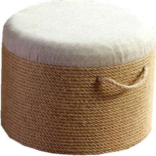 Household solid wood shoe changing stool northern European style small round tea table stools living