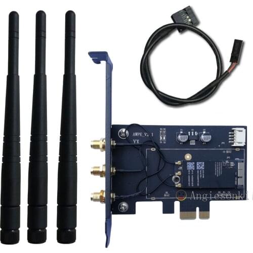 Dual Band 867Mbps BCM94360CS/BCM94360CSAX WiFi + Bluetooth 4.0 PC Desktop PCI E 1X WLAN Card +3pcs 3DB for Win7 Win8 Linux