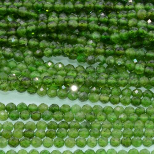 Natural Diopside Faceted Round Beads 4mm