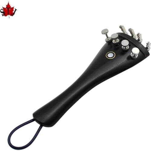 1pc Ebony 4/4 Violin Tailpiece fixed tuners Tail Gut.violin accessories