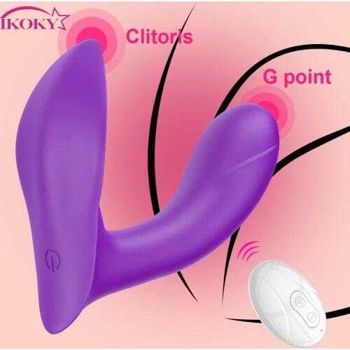 IKOKY Panties Vibrator Wearable Dildo Vibrator 10 Speed Remote Control Clit Stimulate Female Masturbator Sex Toy for Women