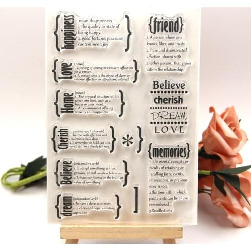KLJUYP English Definitions Clear Stamps Scrapbook Paper Craft Clear stamp scrapbooking