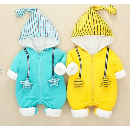 Newborn babies cotton-padded clothes boys and girls winter Jumpsuit thick