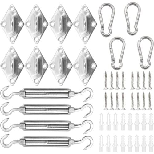 Heavy Duty Sun Shade Sail Hardware Kit for Garden Rectangle and Square Sun Shade Sail Installation,Awning Attachment Set