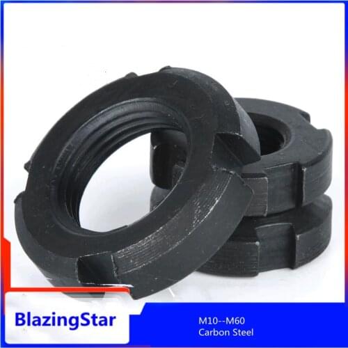 M10--M60 Carbon Steel GB Round Nut Slotted Nut Stop Nut Four Groove Nut Four Slotted Nut GB812