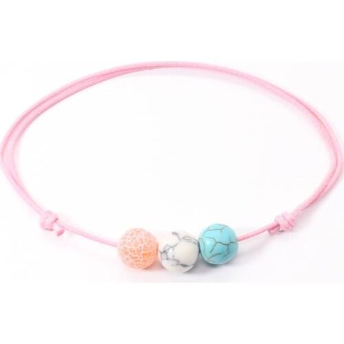 Fashion Trendy Boho Friends Stone Beads Charm Strand Couple Anklet Men Bracelets for Women Jewellery Accesorios Pulseras Mujer