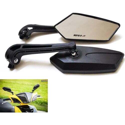 Motorcycle Universal 8mm 10mm KOSO Mirror Scooter E-Bike Cafe Racer Retro Rearview Mirrors Electrombile HD Vision Side Mirror
