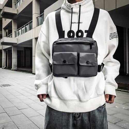 Chest rig bag for men and women fashion 2019 Hip Hop Streetwear Black Vest Kanye West Wist Pack Chest Bag
