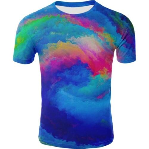 2021 summer three-dimensional 3D whirlpool T-shirt men and women fashion 3D T-shirt short sleeve Harajuku hip-hop cute T-shirt