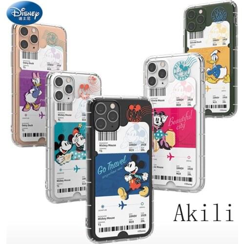 Original Disney Mickey Minnie Soft Case for iPhone 11 Pro Max 12 Mini XR XS Max X Phone Cover Silicone Air tickets Shell Coque