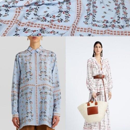 2021 brand new printed polyester customized fashion womens shirt garment diy crepe fabric cloth for dress by meter material