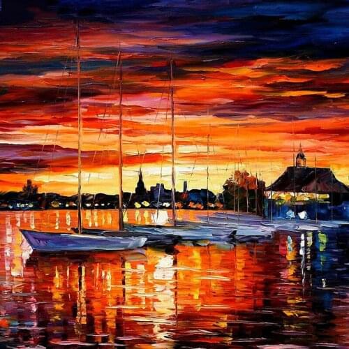 New Arrivals Diamond Sunset Landscape 5D Diamond Painting Full Square/Round DIY Diamond Embroidery Rhinestones Pictures