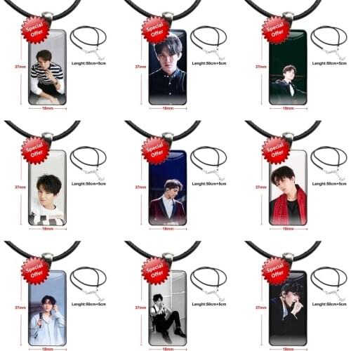 Singer Dimash Kudaibergen Steel Color Glass Cabochon With Rectangle Shaped Pendant Choker Necklace Junior For Women Children