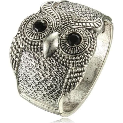 Hot Fashion Cute Vintage Width Wide Owl Women Cuff Bracelets Owl Bangle Cuff Bracelet Brand New