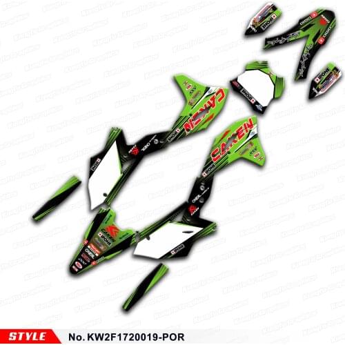 Aftermarket Personalised Vinyl Decals Motocross Graphics Stickers for KXF 250 2017 2018 2019 2020, Style No.KW2F1720019-POR