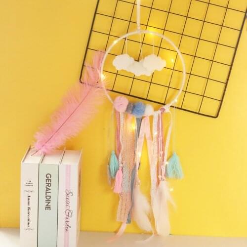 Atrapasueños Romantic Cloud Handmade Dreamcatcher Braided Art Dream Catcher Pendant Hollow Wind Chime Wall Party Home Decor Gift