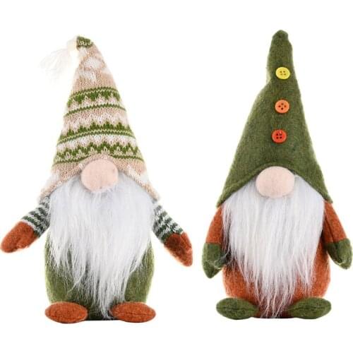 Handmade Christmas Elf Decoration Standing Swedish Gnome Tomte Toy Doll Ornament M68E