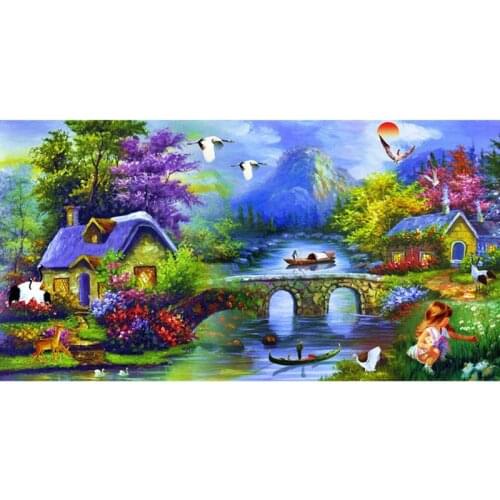 Needlework Beautiful Scenery Wall Arts Diy Diamond Painting Cross Stitch Full Drill Diamond Embroidery Home Decoration Picture