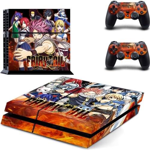 Anime Fairy Tail PS4 Stickers Play station 4 Skin PS 4 Sticker Decals Cover For PlayStation 4 PS4 Console & Controller Skins