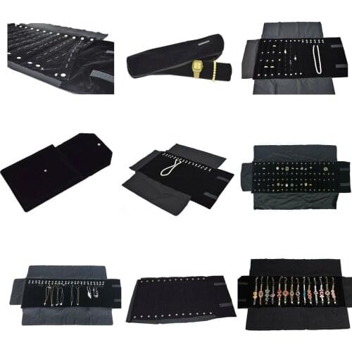 Portable Large Travel Jewelry Roll Bag Pendant Necklace Bracelet Chain Storage Carrying Case Watch Bangle Ring Earring Organizer