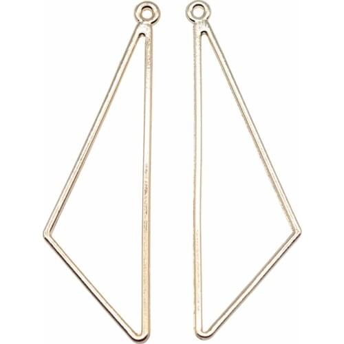 WYSIWYG 10pcs 56x17mm KC Gold Color Triangle Charms Pendant For Jewelry Making Earring Making Accessories
