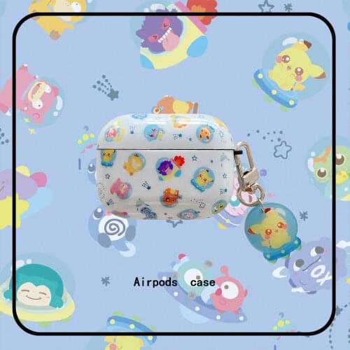 Pokemon Pikachu Protective Shell for AirPods 1/2-Pro3 Generation Wireless Bluetooth Headset Protective Cover Shell Birthday Gift